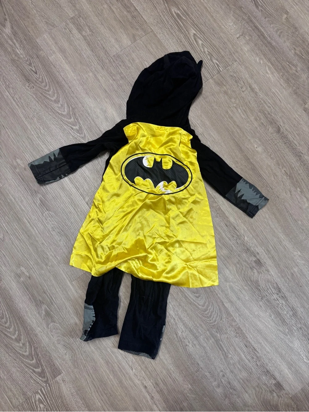 Batman Black and Yellow Cape Hooded Kids Superhero Costume